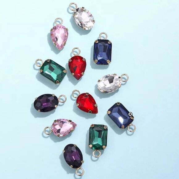 Unwritten Earrings Multi-Color Glass Mix and Match Hoop Interchangeable Set NIB - Picture 3 of 7